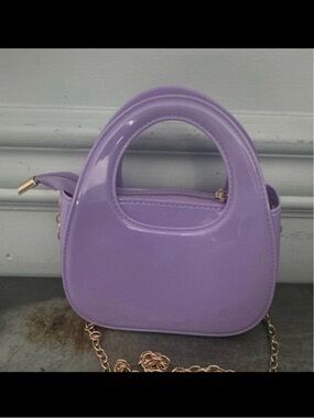 Lilac Patent Mini Tote Crossbody Bag